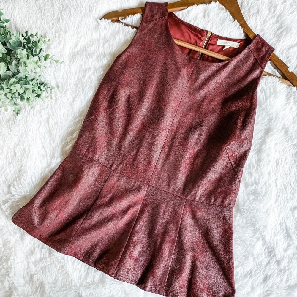 Mystree | Size Small Burgundy/Plum Peplum Top